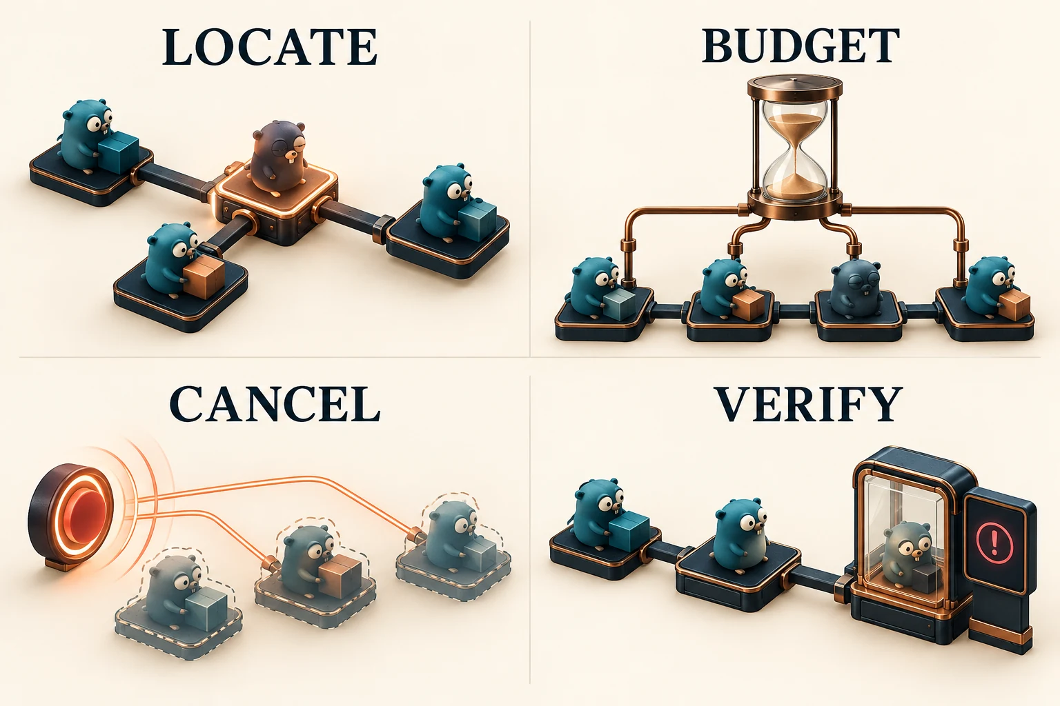 Locate, budget, cancel and verify: diagnose a waiting stage, preserve the time budget and test worker completion.
