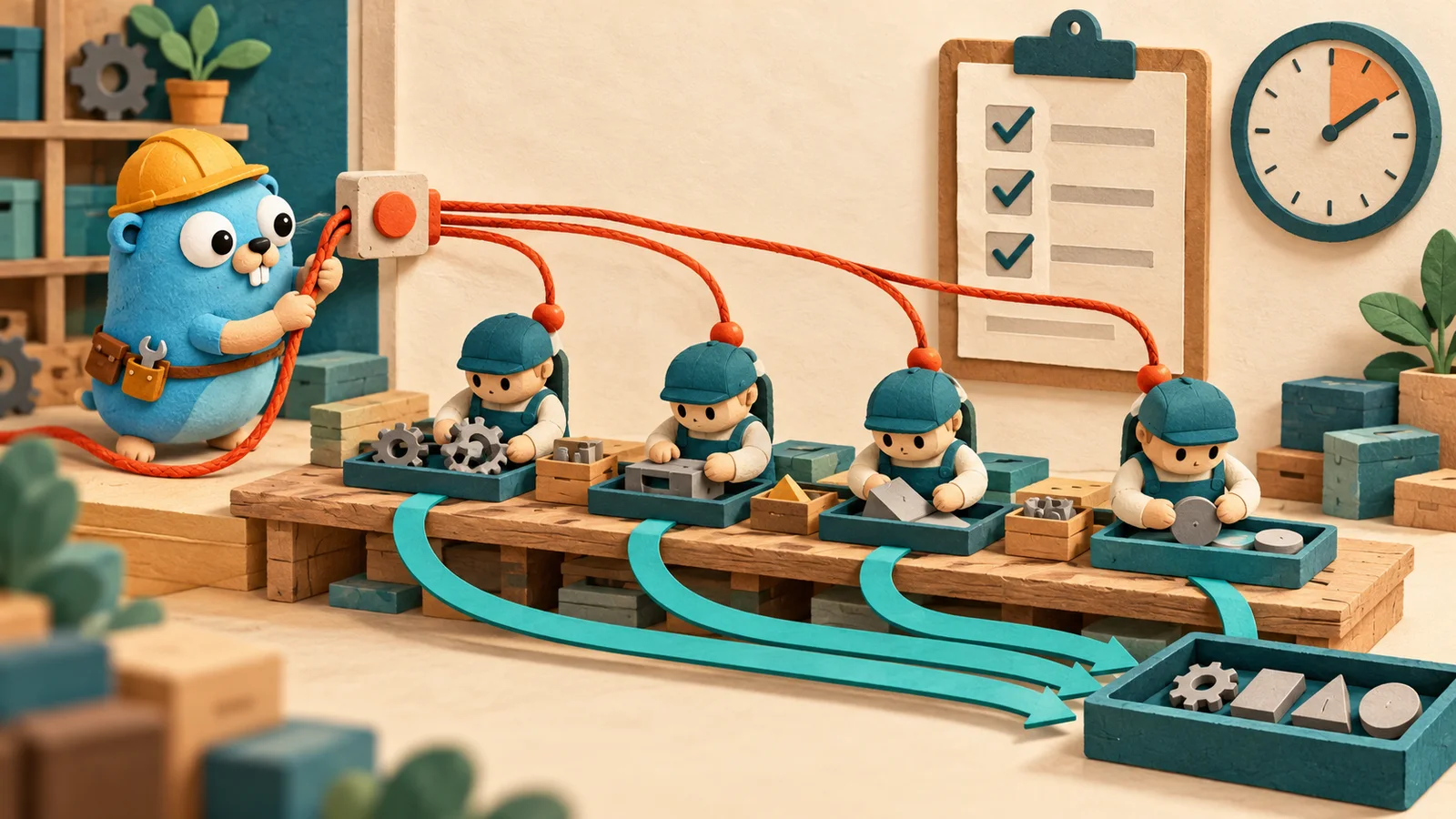 A closer look at the workflow: join workers instead of merely asking them to stop